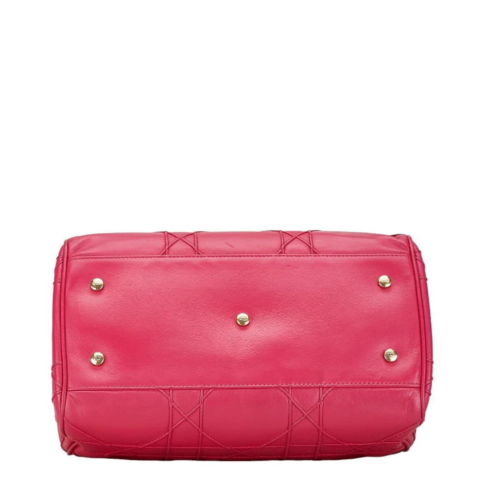 Dior Granville Cannage Handbag Shoulder Bag Pink Leather - Picture 5 of 8